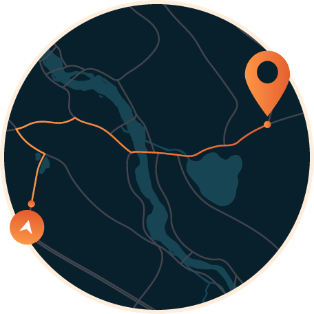 Imagem representativa de um trajecto num mapa